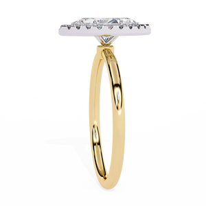 Anillos Halo Clásicos de Oro Amarillo de 14K con Diamante Cultivado en Laboratorio Certificado por IGI de 1 CT, Corte Marquesa, para Aniversario, Boda, Compromiso - Product Image 2