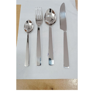 Modern Mirror Polish Stainless Steel Cutlery Set Luxury 4-Piece Silverware <b>Flatware</b> With Square Handle For Hotel Restaurant Use - Product Image 1