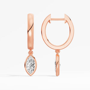 Pendientes de Aro ZAWO HOUSE Premium para Mujer con Diamantes VVS1 Corte Marquesa, Plata de Ley 925 con Engaste de Bisel, Bañados en Plata, Regalo - Product Image 6