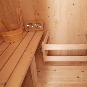 Sauna a Botte Rustica in Cedro per Esterni TMG LIVING, 3 Posti con Porta in Vetro Temperato, Modello LSN42 di TMG - Product Image 5