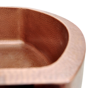 Évier de cuisine en cuivre martelé fait main en forme de D, à cuve unique, avec tablier frontal, style ferme, cuve profonde pour cuisine moderne - Product Image 6
