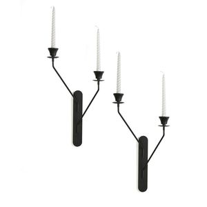 Elegant Black Finish Metal Candle Sconce Wall Decor Holder For Luxury Home And Wedding Decoration Purpose - Product Image 1