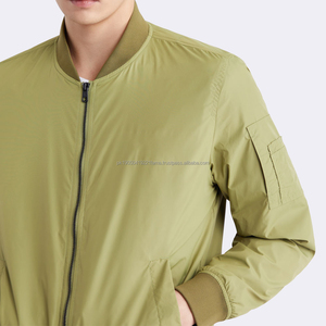 Chaqueta de bombardero de nailon de alta calidad para hombre, cuello levantado de secado rápido, superventas de invierno, estilo callejero en línea con logotipo frontal - Product Image 4