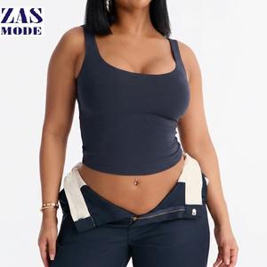 Débardeur de sport respirant pour femme, avec coussinets intégrés, en coton et élasthanne, grande taille - Product Image 1