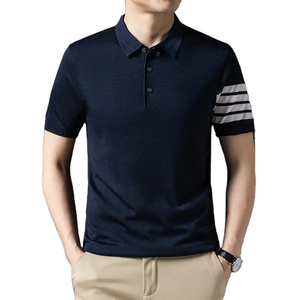 เสื้อโปโลขายดี ราคาถูก ดีไซน์ใหม่ สีพื้น ผ้าฝ้าย แขนสั้น เสื้อโปโลผู้ชาย สั่งทำโลโก้ ใส่สบายๆ - Product Image 4