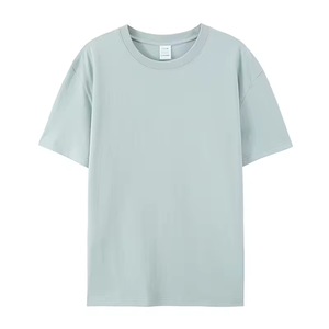 เสื้อยืดคอตตอน 100% สกรีนโลโก้แบรนด์ของคุณเองแบบขายส่ง เสื้อยืดผู้ชายเรียบง่าย เสื้อยืดผู้ชายแขนสั้น คอกลม - Product Image 5