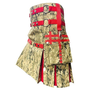 กิ๊ลท์ลายพรางสก็อตสีแดงสำหรับผู้ชายปี 2026 กิ๊ลท์ผ้าฝ้ายไฮแลนด์แบบจีบ กิ๊ลท์แฟชั่น - Product Image 5