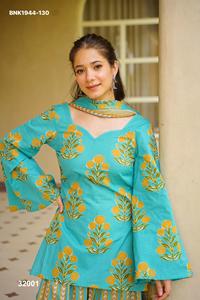 Best Quality Cambric Cotton with Digital Print Short <b>Kurti</b>-Farshi Salwar-Dupatta Collection Online Shopping India <b>Woman</b> Fashion - Product Image 3