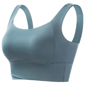 Women's Racerback Sports Bra Scoop Neck High Support Seamless Breathable <b>Mesh</b> Spandex/Nylon Yoga Fitness Running Workout <b>Top</b> - Product Image 4