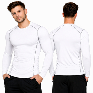 Camiseta de Compresión Premium para Entrenamiento Deportivo, Transpirable, Absorbe la Humedad, Ropa de Gimnasio, Personalizable, para Adolescentes, Diseño Sólido en la Parte Delantera - Product Image 1