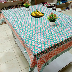 Mantel de Mesa Hecho a Mano, Moderno, Azul Cielo Turquesa, Estampado a Mano con Bloques Indios, 100% Algodón, Duradero, Ecológico y Personalizable - Product Image 2