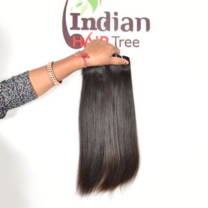 Paquetes de cabello humano indio al por mayor, liso, teñido de negro, color natural, con brillo, cutícula suave, virgen, sin extensiones vietnamitas. - Product Image 1