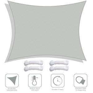 Tenda Parasole Rettangolare Grigia 13 x 10 Piedi, Elegante Copertura per Esterni per Casa e Giardino - Product Image 1