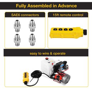 Unité hydraulique 12V DC 4,5 litres à double action et double solénoïde, pompe électrique pour remorque - Product Image 3