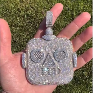 Pendentif Moissanite Hip Hop Bicolore Personnalisé S925 Ice Out D VVS, Testeur de Diamant Inclus, Bijoux Moissanite - Product Image 1