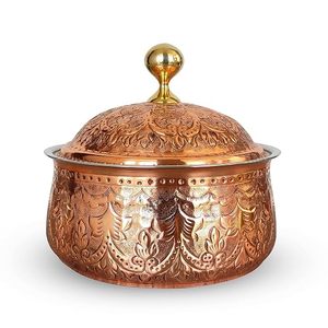 Casserole vintage en cuivre avec fond en acier inoxydable pour cuisinière à gaz et à induction, lavage à la main uniquement, design durable - Product Image 5