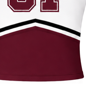 Haut d'uniforme de cheerleading marron sans manches, col en V, tenue de sport athlétique pour compétition de danse en équipe - Product Image 6