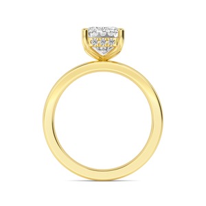 Anillo de Compromiso Radiante de Oro Rosa de 10K con Diamante Cultivado en Laboratorio de 2.17 CTW con Esmeralda y Diamantes de Corte Redondo - Product Image 6