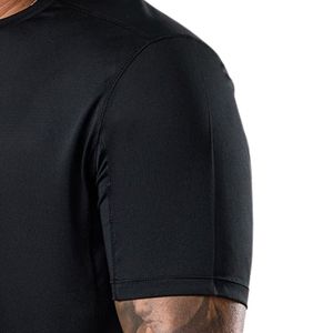 Men’s Black Performance Training T Shirt Crew Neck Short Sleeve <b>Athletic</b> Gym Workout Running Casual Sportswear Activewear Tee - Product Image 4