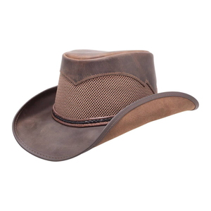 Customized Color Leather Cowboy Mesh Panel Breathable <b>Western</b> Style Unisex Outdoor Winter Casual Adult <b>Hat</b> 52-54cm - Product Image 5