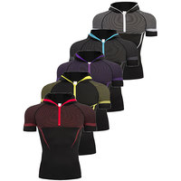 Camiseta de manga corta con capucha para hombre, camiseta de compresión para correr, secado rápido, para gimnasio, correr, camisetas deportivas, camisetas Rashguard, camiseta de entrenamiento ONYX5.0