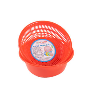Eco-Friendly <b>Plastic</b> Basin and Strainer <b>Basket</b> Set for Kitchen Vegetable and Fruit Washing Colander - Product Image 2