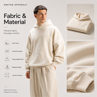 ONETEN APPARELS Ensemble de survêtement décontracté pour homme, hiver, couleur unie, coupe ample, avec sweat à capuche et pantalon large à poches latérales
