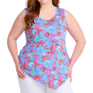 Camiseta sin Mangas Casual de Jersey para Mujer Talla Grande, Diseño Sólido en Varios Colores Brillantes, Cuello Redondo - Product Image 4