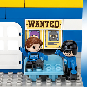 Ensemble de jouets de construction OXFORD TODDLER sur le thème de la police, blocs de construction, jeu d'imitation, voiture, hélicoptère, boîte de rangement, fabriqué en Corée, à partir de 3 ans - Product Image 4