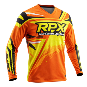 Jersey de Motocross Personalizado de Manga Larga con Impresión por Sublimación, 100% Poliéster, Secado Rápido, para Carreras de Motociclismo, para Adultos - Product Image 1