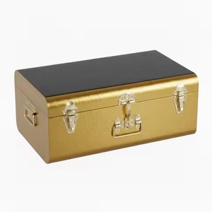 White Rectangular Trunk <b>Storage</b> <b>Box</b> With Gold Buckle Lid Minimalist Design Airtight <b>Small</b> Capacity Table Top Use Trunk <b>Box</b> - Product Image 5