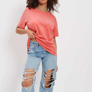 Camiseta de Mujer Ecológica Personalizable de Mezcla de Algodón, Suave, Transpirable, Informal, Básica para Primavera - Product Image 4