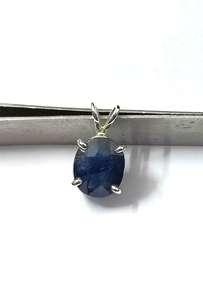 Pendentif délicat en saphir bleu taille ovale, en argent sterling 925, fait main, pierre de naissance de septembre, cadeau pour tous - Product Image 2
