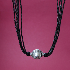 Collier Pendentif en Argent Sterling Noir Naturel avec Perles, Bijou Minimaliste en Pierre Précieuse, Cadeau de Fiançailles Unisexe, Bijoux en Cristal pour Femme, Vente en Gros - Product Image 2