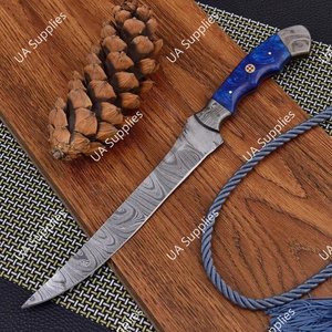 Couteau de Chef Professionnel à Fileter en Acier Damas 7 Pouces, Manche en Résine Full Tang Fait Main, Ergonomique, Ajustable, Très Tranchant - Product Image 6