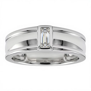 Bague de mariage classique pour homme en argent sterling 925 plaqué, couleur D, clarté VVS1, sertie de moissanite, idéale pour les fiançailles et les fêtes - Product Image 1