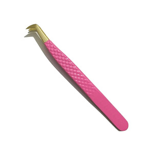 Professional Eyelash <b>Extension</b> Pink Tweezers For Volume Lashes Tweezers Dead Skin Remover Manicure Makeup <b>Nail</b> Tools - Product Image 2