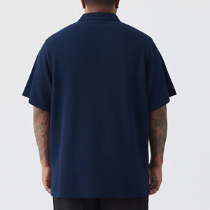 Polos de hombre de alta calidad, lisos, casuales, de tela piqué, de dos tonos, estilo streetwear, con logotipo bordado personalizado, de secado rápido. - Product Image 6