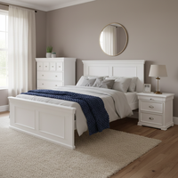 Cadre de lit king size pratique – Structure en bois de pin radiata et MDF durable pour appartements, chambres principales et hôtels