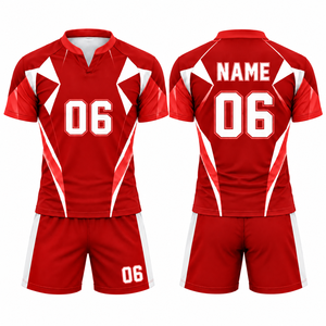 Ensemble de maillots de rugby 7v7 personnalisés imprimés par sublimation, manches courtes, uniforme pour hommes, hauts et shorts respirants, séchage rapide, entraînement d'équipe, 100% - Product Image 2