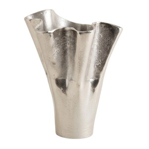 Florero Moderno de Aluminio con Acabado Níquel Antiguo y Textura Plateada para Decoración de Hogar de Lujo y Centros de Mesa para Bodas - Product Image 3