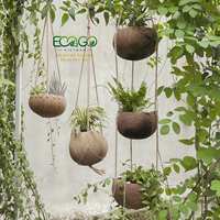 Pot Tanaman dari Kulit Kelapa Buatan Tangan |   Pot Tanaman Ramah Lingkungan Alami |   Pot Bunga Ramah Lingkungan untuk Dekorasi Taman Dalam dan Luar Ruangan