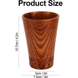 Vaso de Vidrio y Madera Rústico Hecho a Mano para Cerveza, Café y Té – Taza Ecológica de Madera Natural para Beber en la Cocina y el Bar - Product Image 1