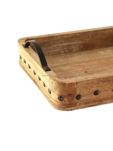 High Quality Rustic <b>Tray</b> Wooden Serving <b>Tray</b> With Modern Black Metal Handles Wooden Serving <b>Tray</b> by Craftsy Home - Product Image 4