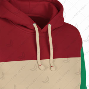 Custom LOGO Vintage Red Green Beige Color Block Pullover Hoodie Soft <b>Fleece</b> 100% Cotton Eco-Friendly Winter <b>Sweatshirt</b> for - Product Image 3
