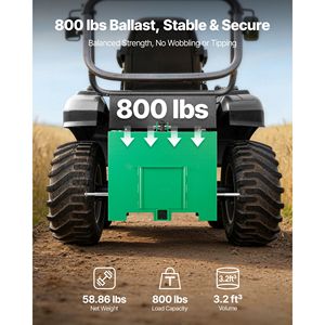 Caja de lastro para remolque agrícola, 3 puntos, categoría 1, para tractor, capacidad de 800 lb, acero de alta resistencia con receptor de enganche de 2 pulgadas - Product Image 4