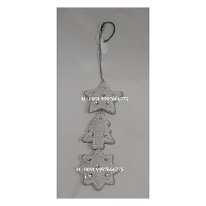 Hermoso Adorno Navideño Hecho a Mano con Bordado Zari en Forma de Árbol de Navidad, Accesorios para Decoración de Árboles de Navidad - Product Image 6