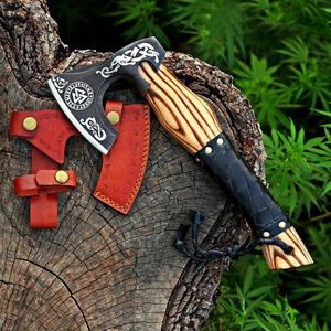 Tomahawk Hatchet Premium Viking <b>Axe</b> High Carbon Steel Tool <b>Wooden</b> Handle Industrial Grade 3-Year Warranty Wholesale OEM High <b>Axe</b> - Product Image 3