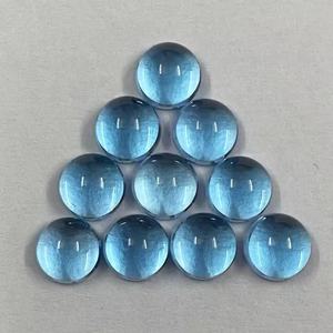 Topacio Azul Suizo Natural de 9 mm, Cabujón Redondo para Joyería, Piedras Preciosas Semipreciosas Sueltas Genuinas, Precio de Fábrica al por Mayor - Product Image 1