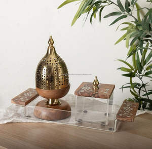 Quemador Oud con incrustaciones de hueso de fábrica india, bandeja con incrustaciones de hueso personalizada, juego de Bakhoor árabe, caja, bandeja, juego de quemador de incienso - Product Image 2